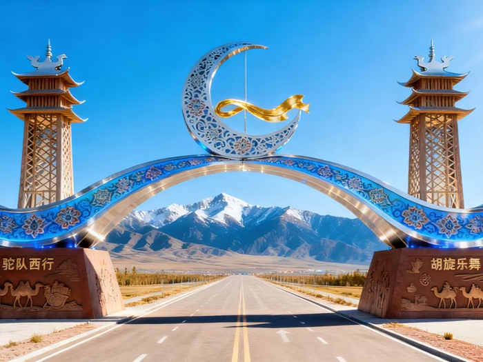 不锈钢大门雕塑
